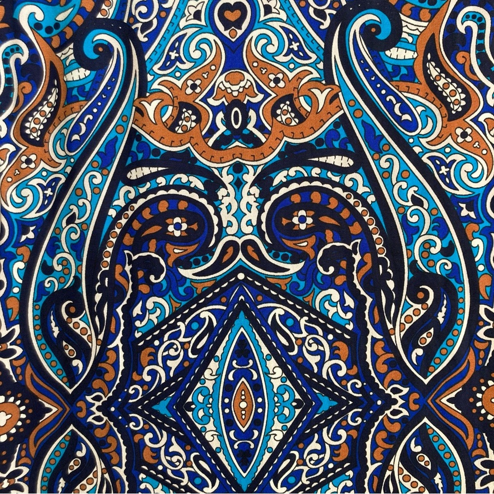 Gilli quarter length sleeves blue paisley print shift dress - Picture 4 of 15